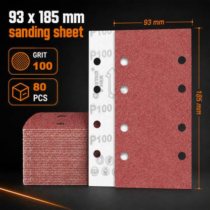 Sandpaper Sheets 8 Hole Hook and Loop