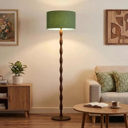 64.9" Farmhouse Solid Walnut Wood Floor Lamp