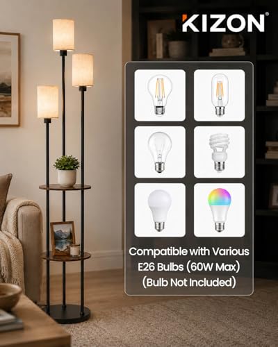 71" Floor Lamp with Shelves