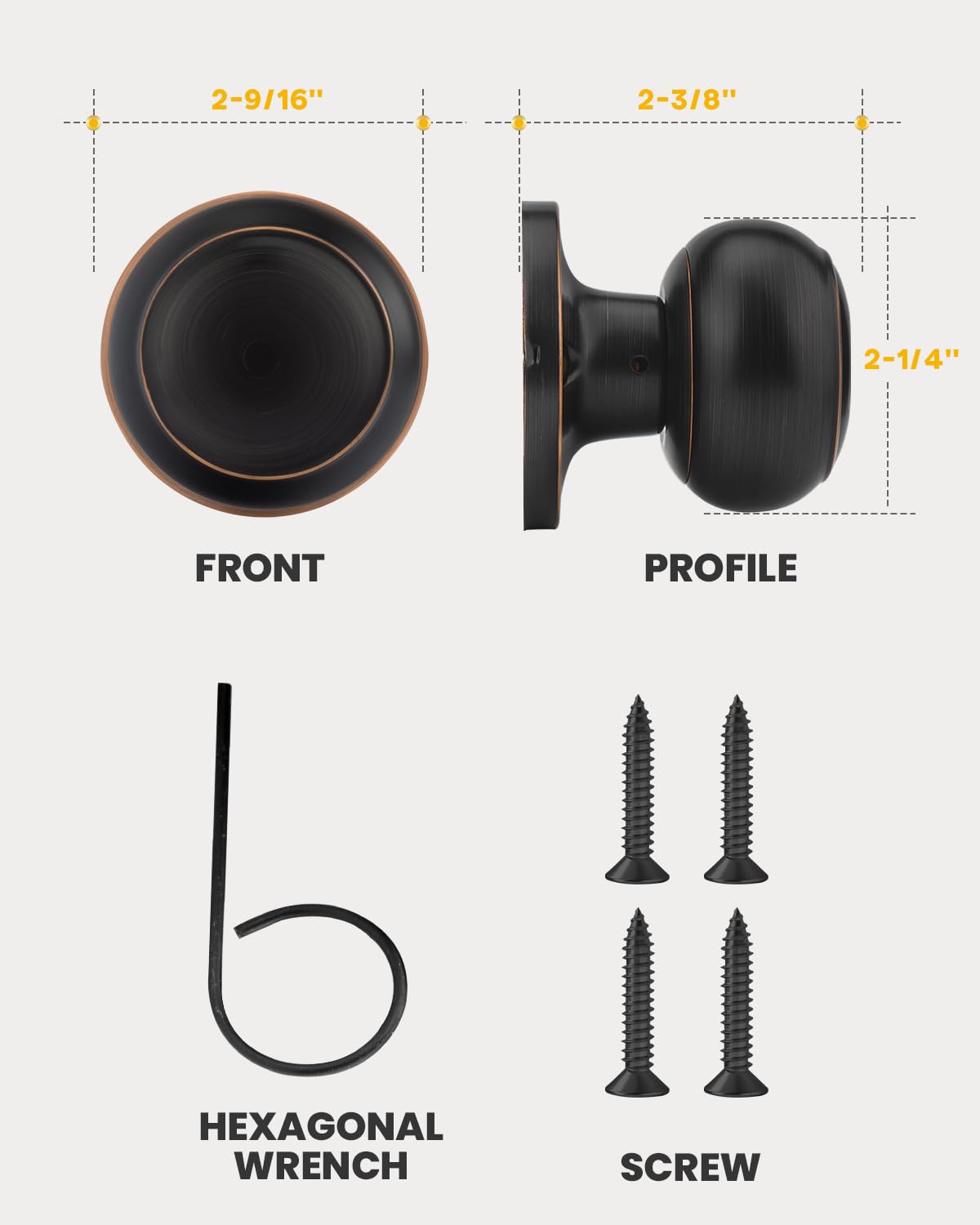 Dummy Door Knobs (Oil Rubbed Bronze)