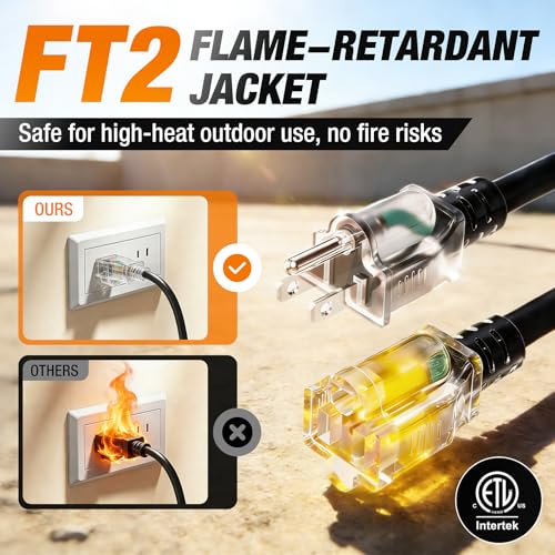 Outdoor Extension Cord 6 FT Waterproof