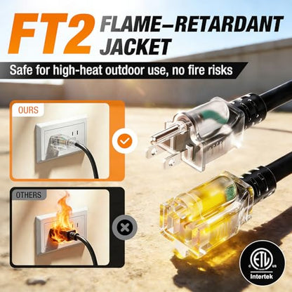 Outdoor Extension Cord 6 FT Waterproof