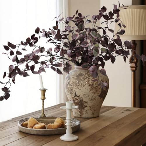Artificial Eucalyptus Leaves Stem Fake Greenery Branches Real Touch DIY Stems for Festival Home Kitchen Garden Party Farmhouse Office Decor