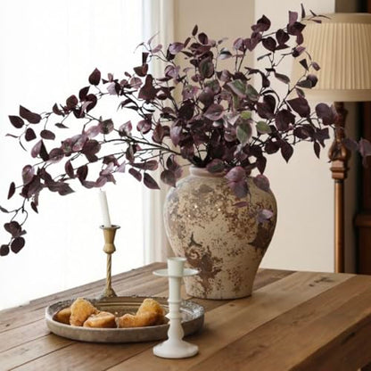 Artificial Eucalyptus Leaves Stem Fake Greenery Branches Real Touch DIY Stems for Festival Home Kitchen Garden Party Farmhouse Office Decor