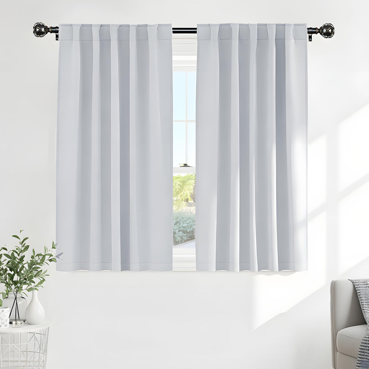 Short Drapes for Kinchen (Greyish White / 34"W x 54"L (Pack of 2))