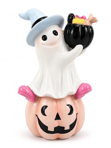 Halloween Ghost Pumpkin Figurine (Ghost on Pumpkin)