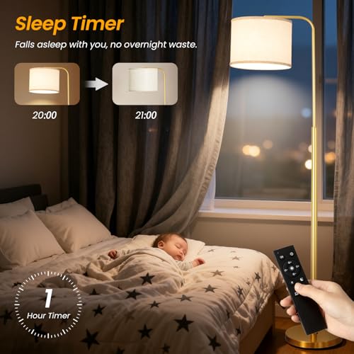 Floor Lamp with Remote Control Dimmable for Living Room and Bedroom