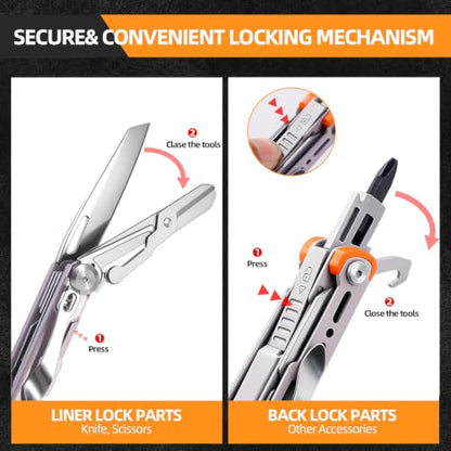 Pocket Knife Multitool with Scissors for Gift for Men Dad Boyfriend