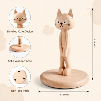 Wooden Toilet Paper Holder Funny Rustic Countertop Bath Tissue Roll Holder