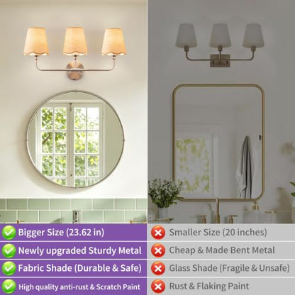 3 Light Boho Rattan Bathroom Vanity Light Fixture
