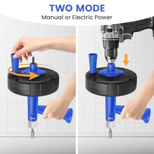 Drain Auger Plumbing Snake with Drill Adapter