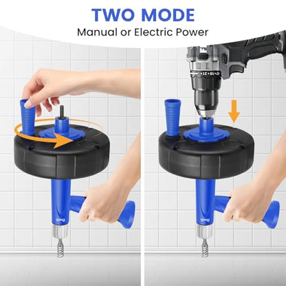 Drain Auger Plumbing Snake with Drill Adapter