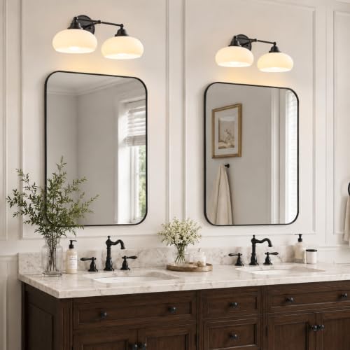 2 Light Milk White Glass Wall Sconce