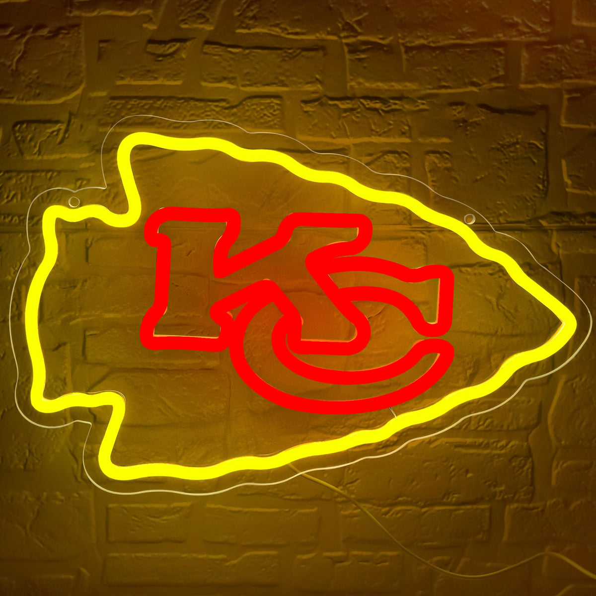 Football Neon Sign for Wall Decor Football Team Led Neon Light for Man Cave (Yellow-AB)