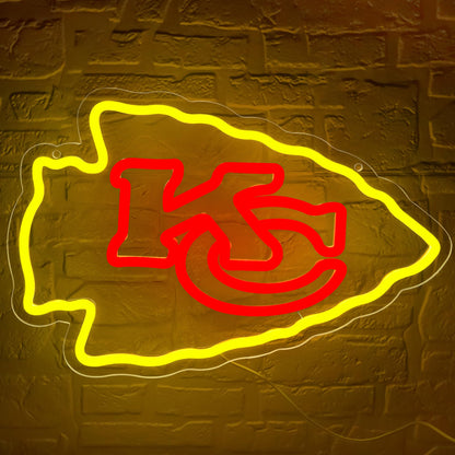 Football Neon Sign for Wall Decor Football Team Led Neon Light for Man Cave (Yellow-AB)