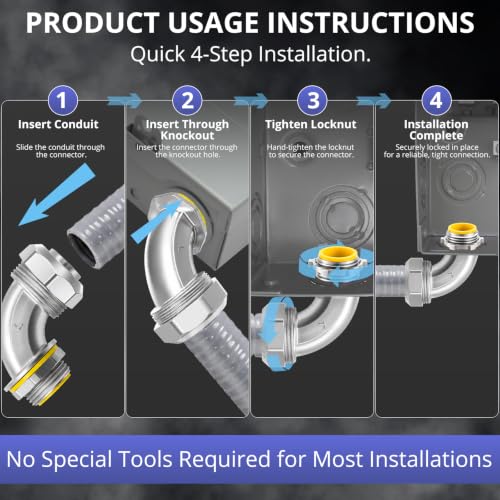 90° Liquid Tight Conduit Connector
