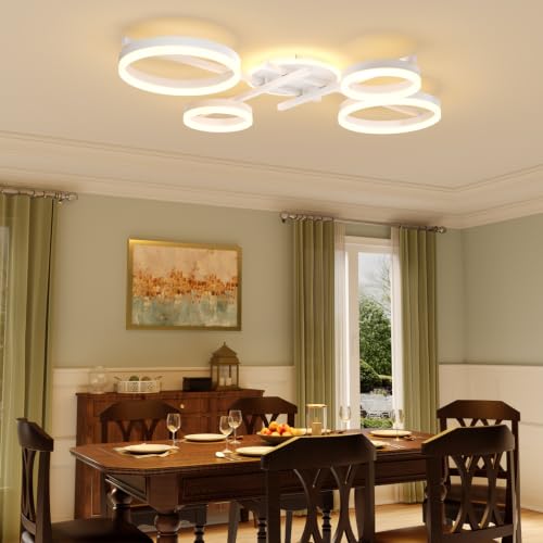 5 Ring LED Dimmable Modern Ceiling Light Fixture