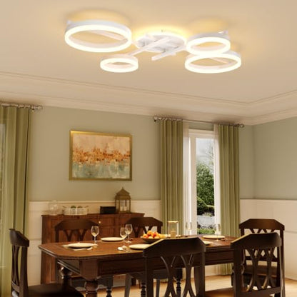 5 Ring LED Dimmable Modern Ceiling Light Fixture