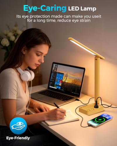 LED Desk Lamp with Power Strip