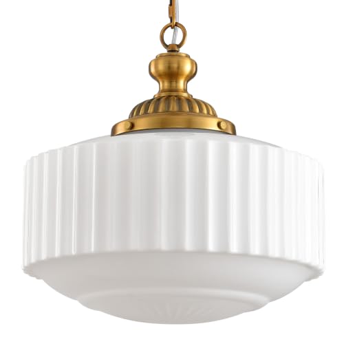 Vintage Milk Glass Pendant Light