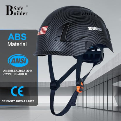 Construction Hard Hats ABS Safety Helmet Adjustable Ventilation System Lightweight Industrial Work Head Protection Certified ANSI