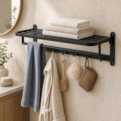 Foldable Towel Rack with Shelf