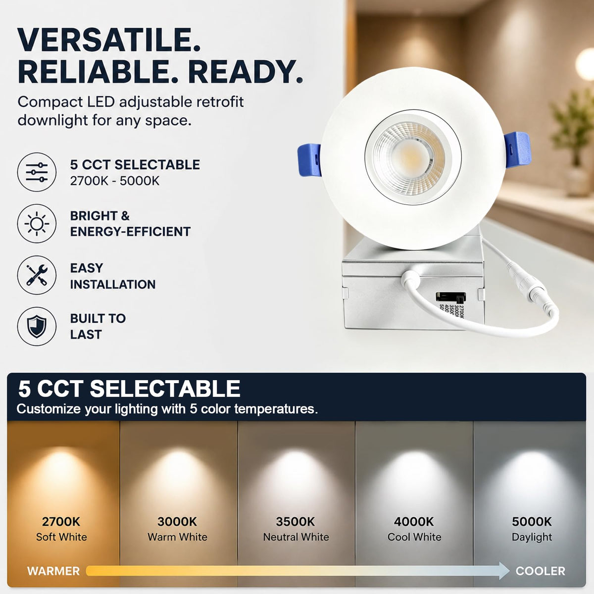 3 Inch LED Eyeball Gimbal Recessed Shower Light (6P-White / 3 Inch)