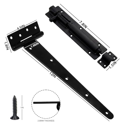 Heavy Duty Door Hinge and Sliding Latch kit