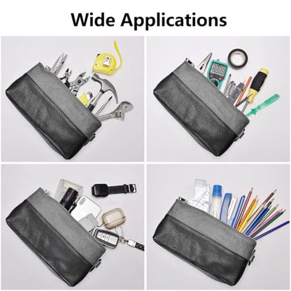 Leather Tool Bag Zipper Pouch