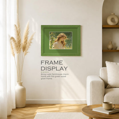 12x16 Green Wood Grain Frame (Green Frame Green Mat / 12x16)