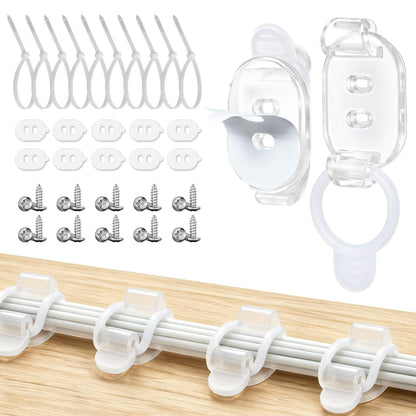 10 Pack Adhesive Cable Clips (Transparent)