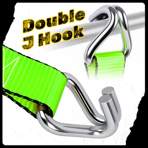 2" x20' Ratchet Straps with J Hooks