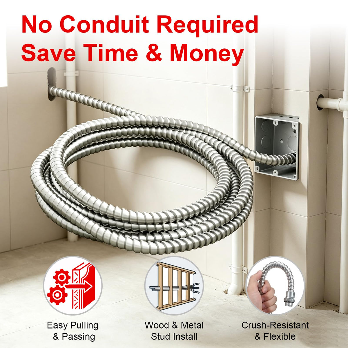 10 3 MC Cable 15 FT (15 FT / 10AWG/3)