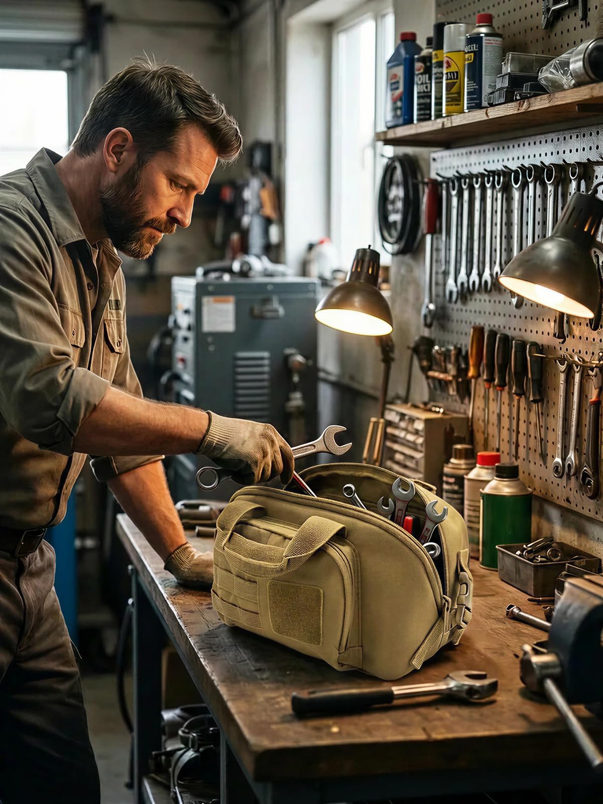 Hanging Tool Bag for Men (Browm)