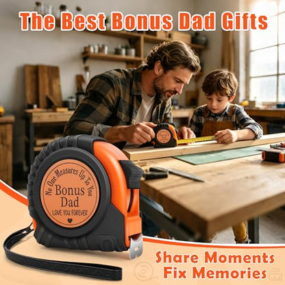 Gifts for Men Birthday Gift for Dad Grandpa Papa Uncle Husband Anniversary Christmas Fathers Day Valentines Day Useful Gifts for Men Genuine Leather Engraved 25 FT Tape Measure Tools