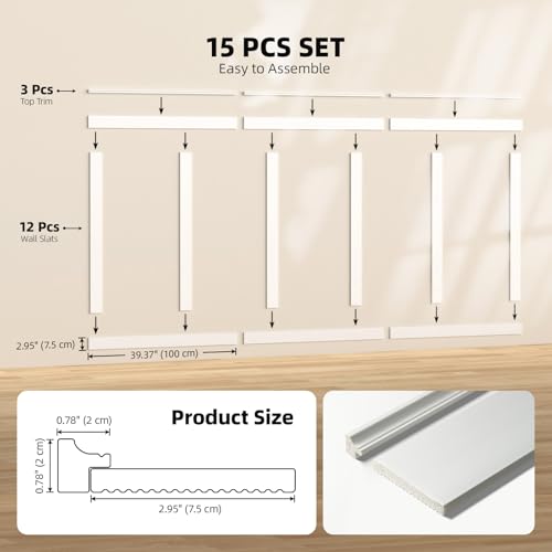 White Primed Wainscoting Wall Panels Kit