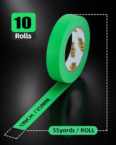 10 Rolls Painters Automotive Masking Tape 1 inch x 55 Yards