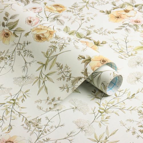 Boho Floral Leaf Peel and Stick Wallpaper Colorful Waterproof Contact Paper
