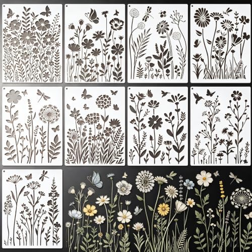 Large Wildflower Stencils 9&20