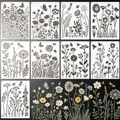 Large Wildflower Stencils 9&20