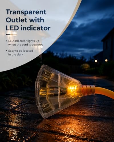 12 3 Outdoor Extension Cord with 3 Outlets