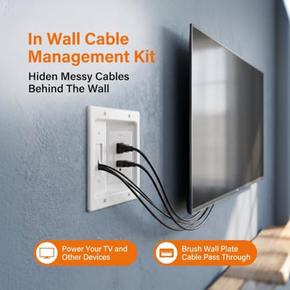 in Wall Cable Management Kit with Recessed Outlet Box
