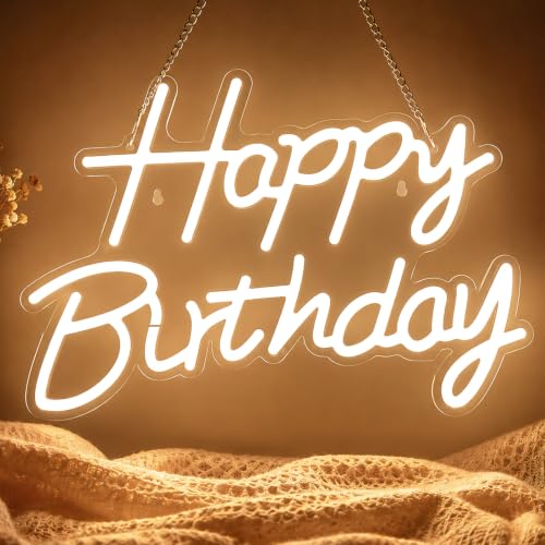 Happy Birthday Neon Sign for Backdrop