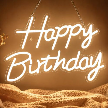 Happy Birthday Neon Sign for Backdrop