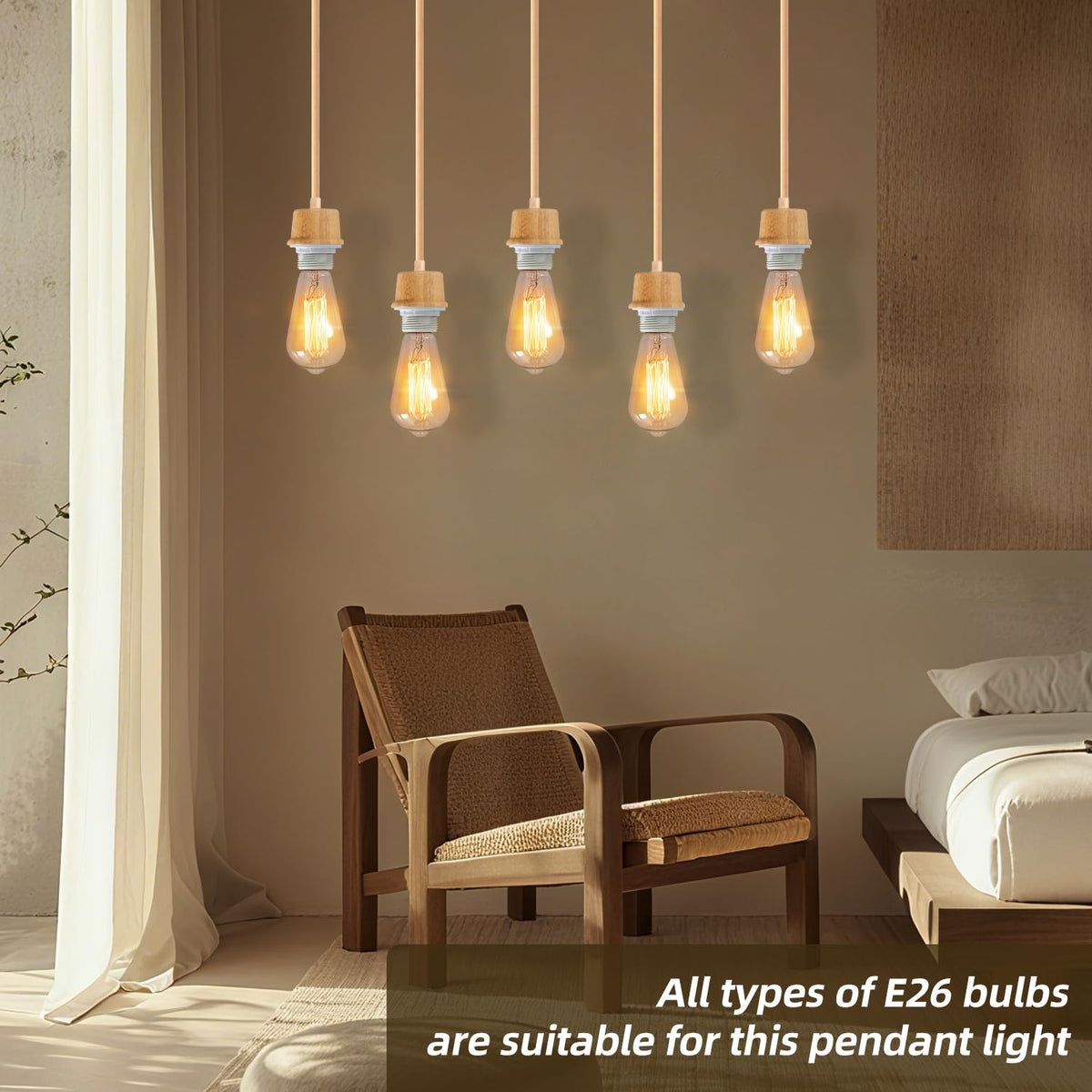 Plug in Pendant Light Cord (WeavedPlug-15FT)