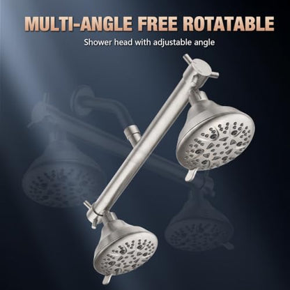16" Wide Dual Shower Head for Two People