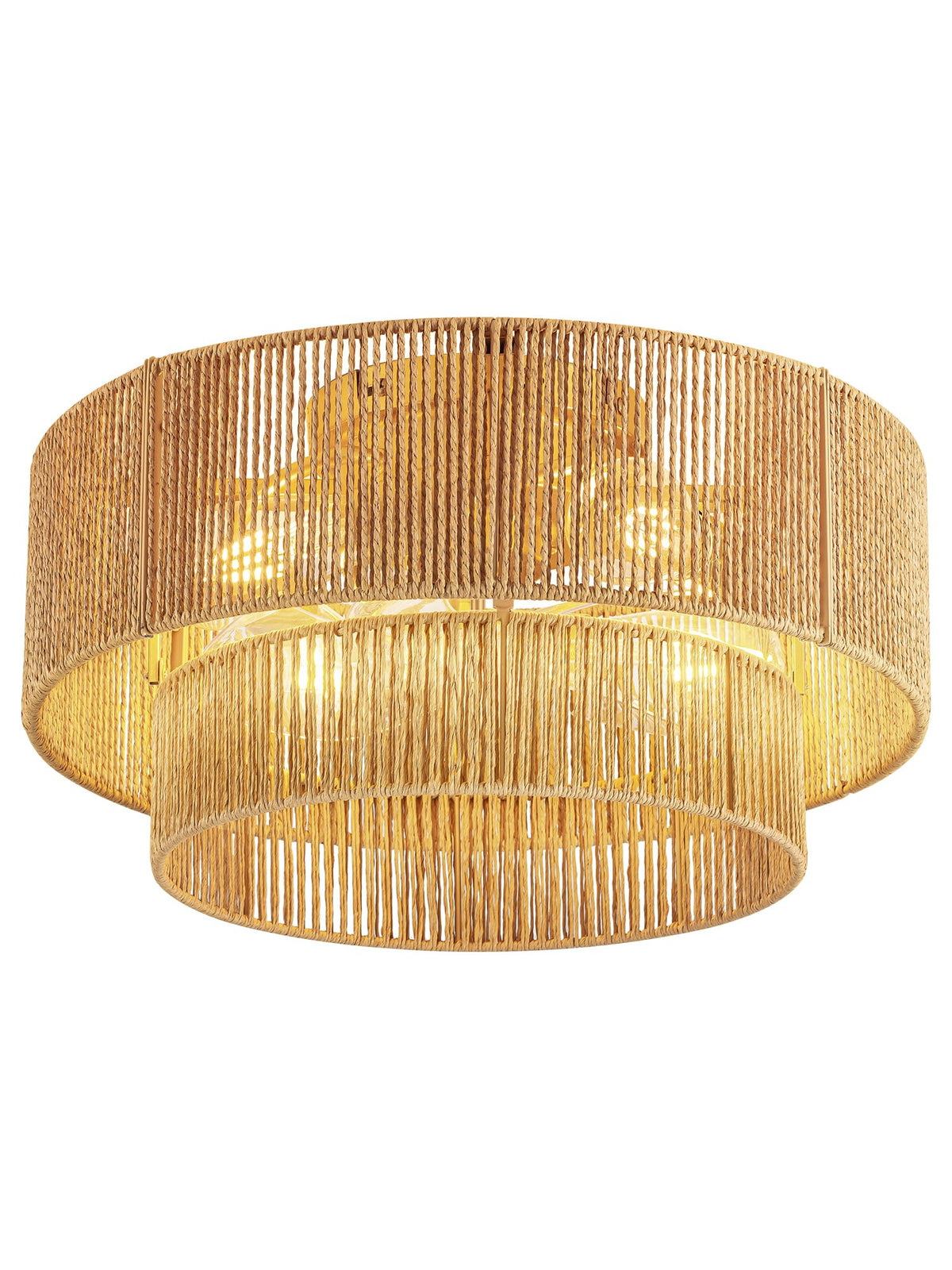 Boho Caged Ceiling Fan with Light Flush Mount (Gold)