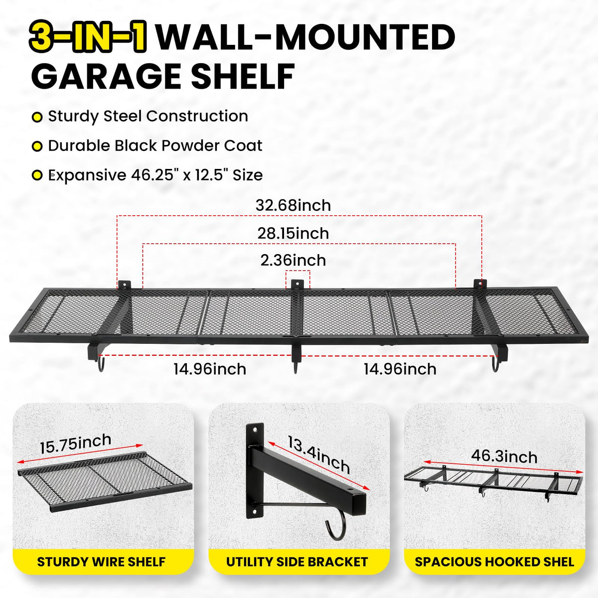 2 Pack Garage Wall Shelving (C-2 PACK)