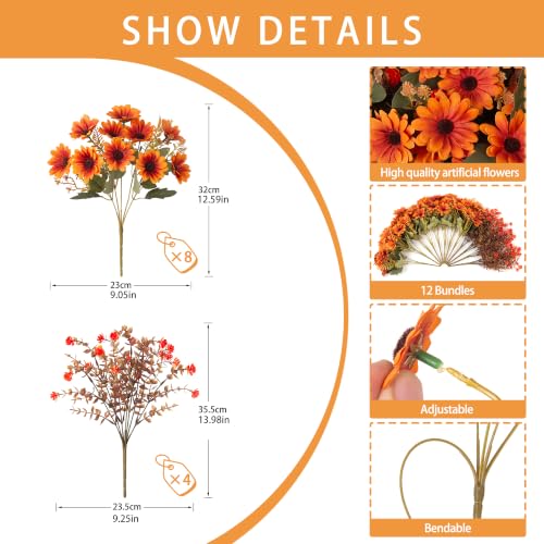 Artificial Fake Plants Flowers for Outdoor Outside Spring Summer Decoration