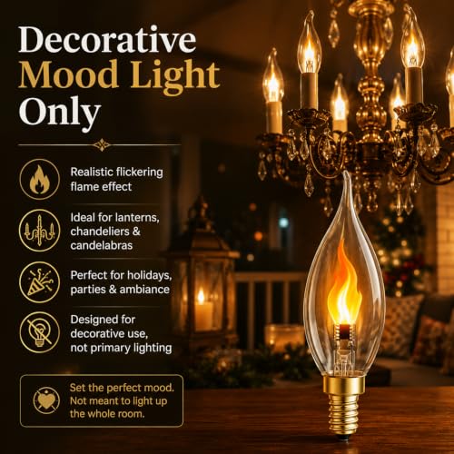 Vicstone Flame Light Bulbs E12 Candelabra